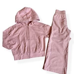 Gap Kids Pink VinatgeSoft Hoodie & Baggy Wide Leg Sweatpants S (6-7)